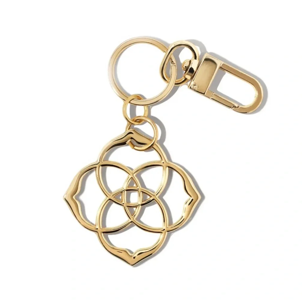 Kendra Scott Gold Plated Dira Medallion Keychain or Bag Charm NEW